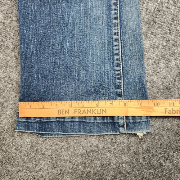 7 For All Mankind Dojo Jeans Womens 25 Blue Wide Leg Flare Stretch Denim - Picture 9 of 10